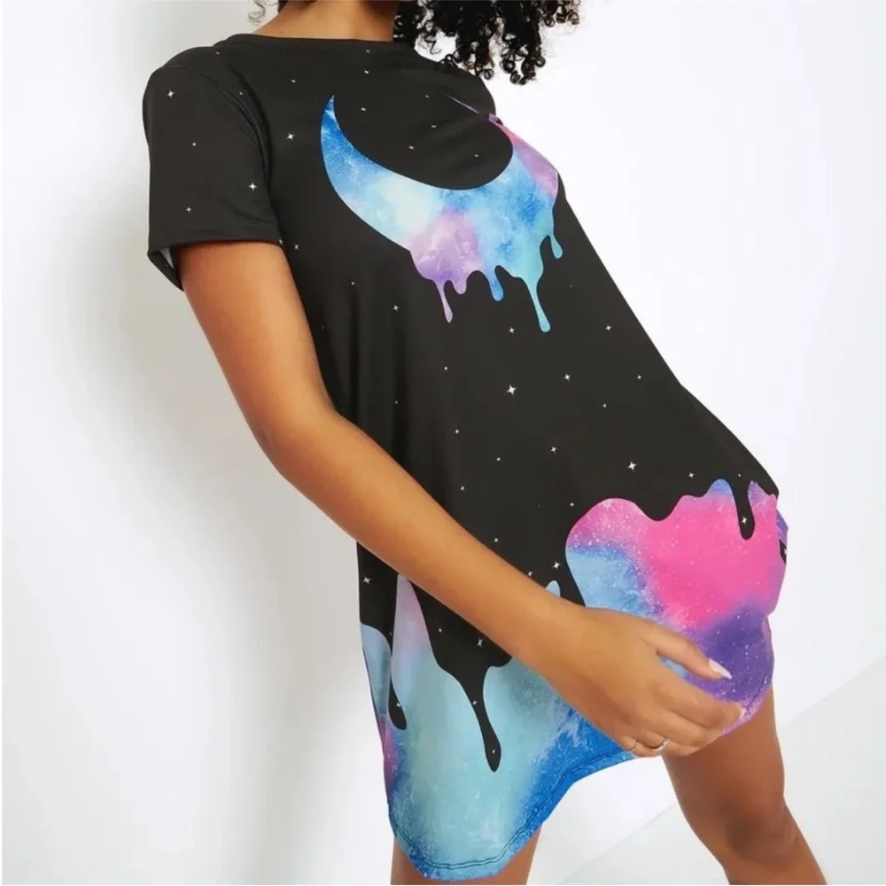 BlackMilk | Limited Edition Galaxy Melt Swing Tee Dress - Picture 2 of 11